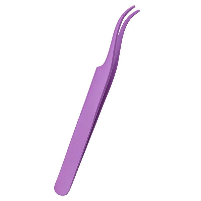 1Pc Lash Tweezers Eyelash Extensions Makeup Tools Stainless Steel Eyebrow Eyelash Tweezers Professional Lash Applicator Tool