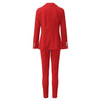 Women Two Pieces Pant Sets Formal Business Double Breasted Blazers Jacket Pants 2 Piece Set Elegant Ladies Suits Office Lady
