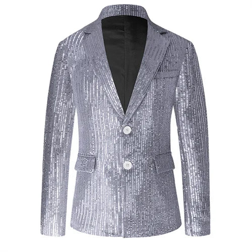 Bright Red Men Luxury Small Sequin Suit Jacket, Black / Green Fashion Male Wedding Dance Party Bar KTV  Blazers Coat.