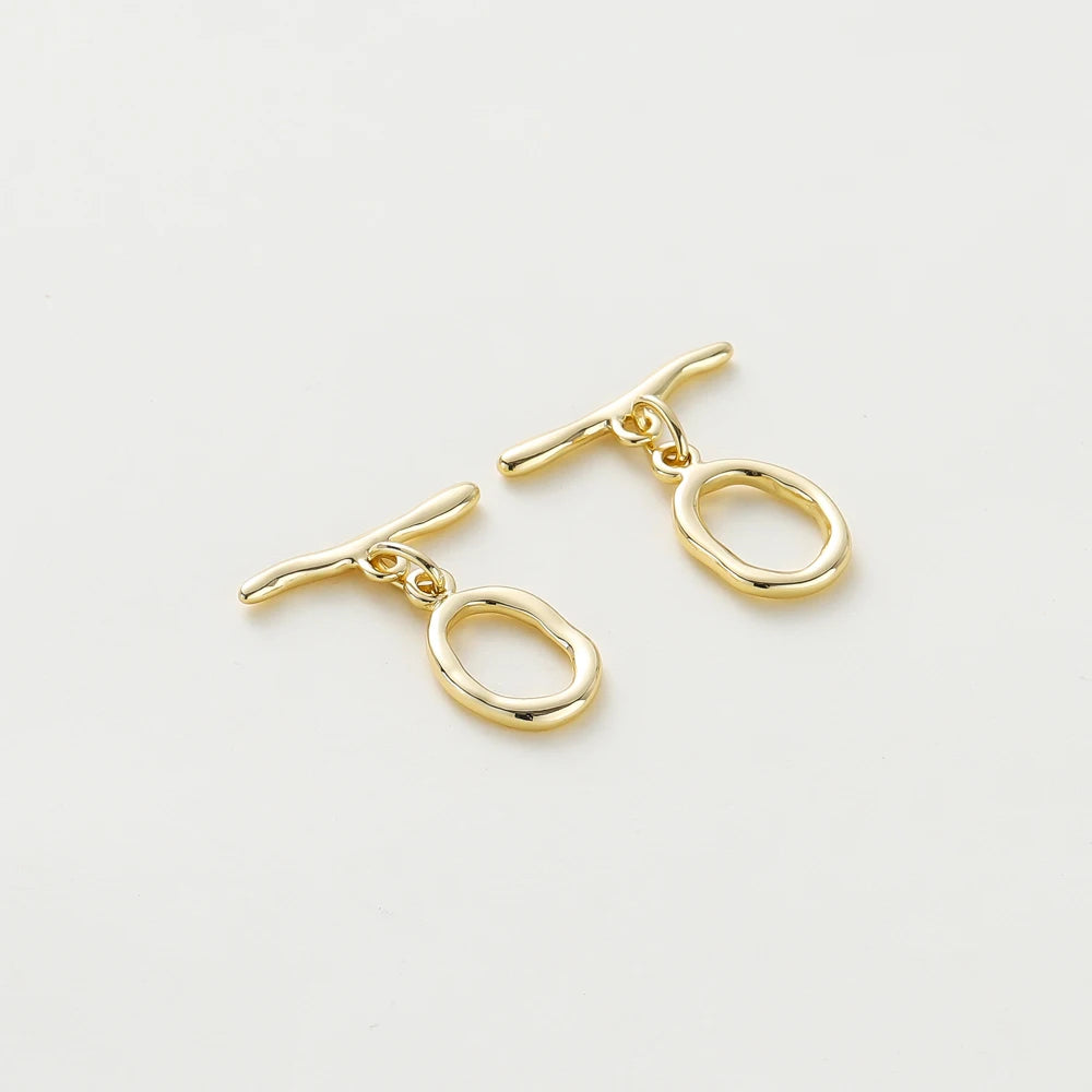 2-6Sets 14K/18K Gold Plated Brass OT Clasp Toggle Clasps Connector for DIY Bracelet Necklace Jewelry Making Findings Accessories