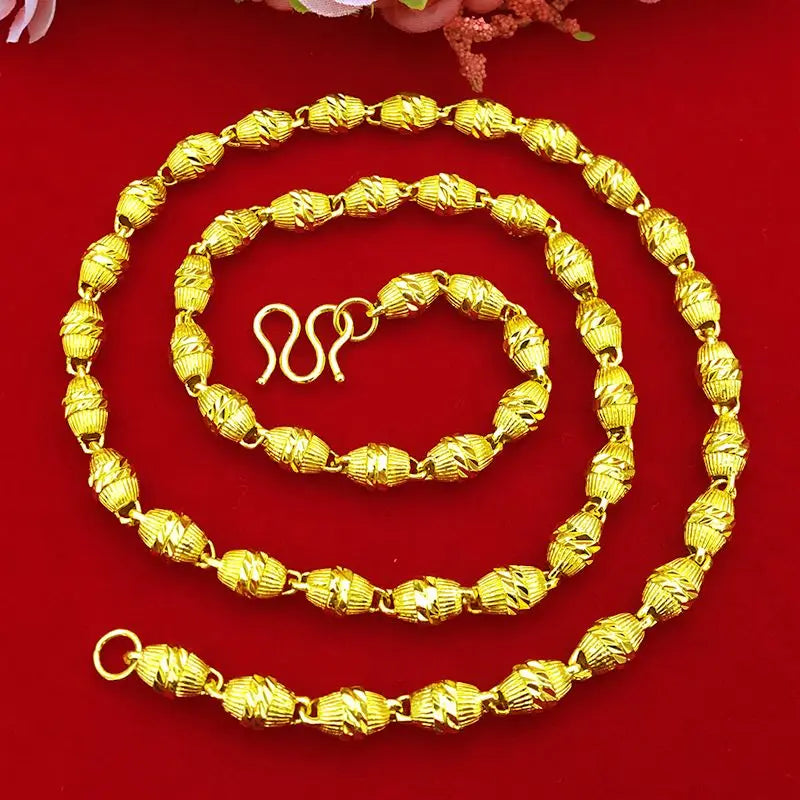 Plated Color 18K Gold Real Gold Necklace Gold Necklace Domineering Fashion Trendy 24K 999 Men's Gold Necklace Pendant Gifts