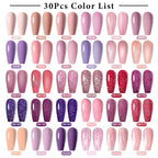 Mtssii 20/40/60Pcs Nail Gel Polish Set Kit Nude Pink Glitter Nail Art UV Gel Manicure Set Vernis Semi Permanent Base Top Coat