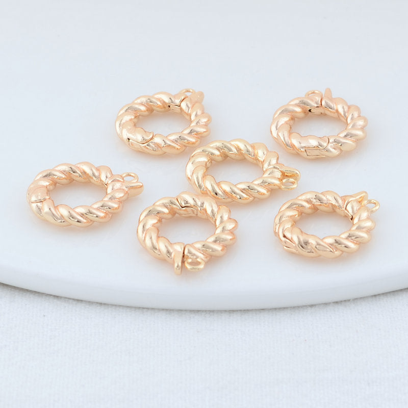 14*17MM 14K Gold Color Plated Round Clasps Necklace Clasps High Quality Jewelry Accessories