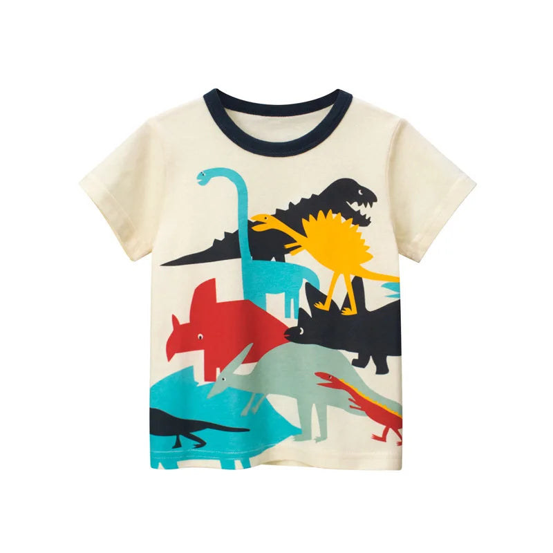2-8T Toddler Kid Baby Boys Clothes Summer Cotton Top Infant Short Sleeve T Shirt Fashion Cute Tee Boys Tshrit Outfits