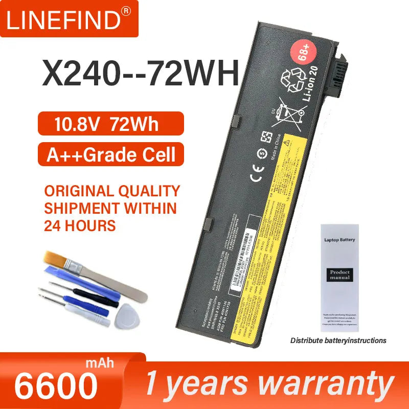 Laptop Battery For Lenovo Thinkpad X270 X260 X240 X250 T450 T470P T450S T440S K2450 W550S P50S 45N1136 45N1738 68+
