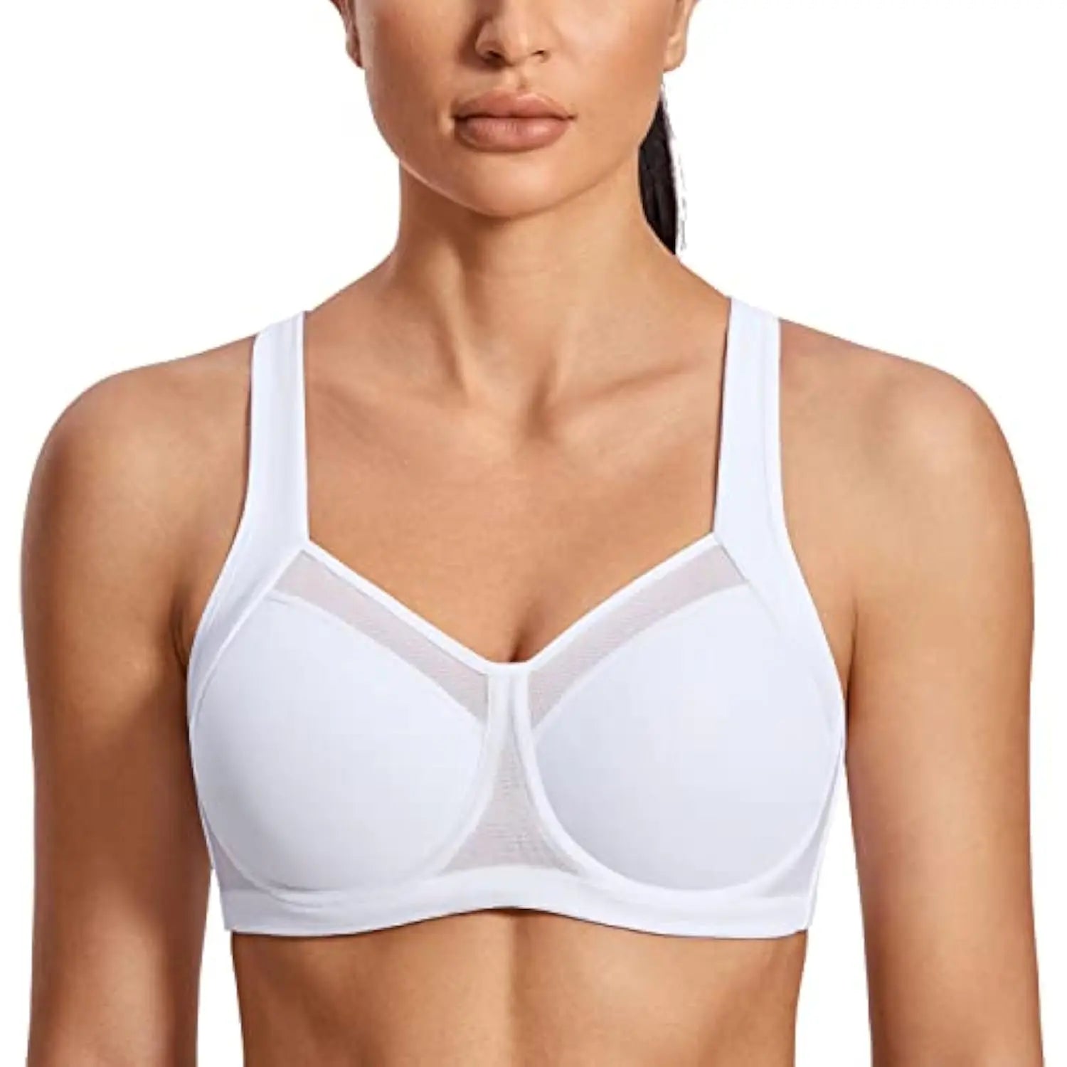 High Impact Sports Bras for Women High Support Unlined Underwire Racerback No Uniboob Workout Bra