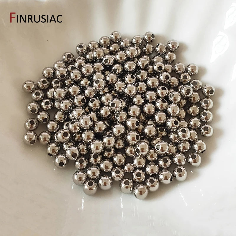 14k/18k real gold plated Round 2/2.5/3/4/5/6mm Spacer Beads For Jewelry making Beads Accessories Findings Wholesale