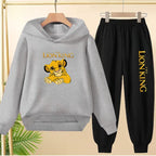 Kids Hoodie Girls Boys Clothing Lion Simba Hoodies Autumn Winter Top+Pants Aged 3 to 14 Children's Suit Tracksuit Sportwear Sets