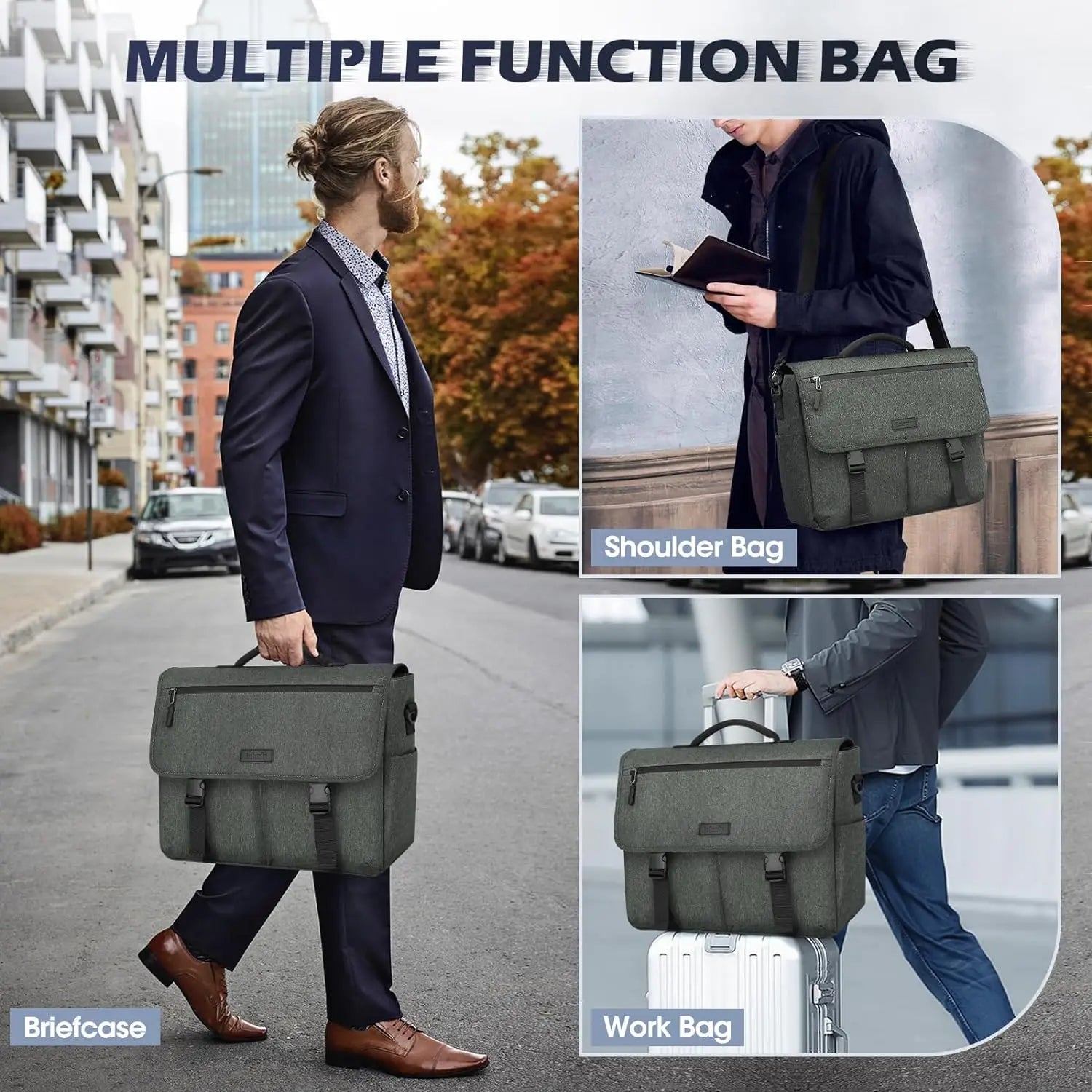 Laptop Briefcases for Men 15.6 Inch Laptop Bag Water resistant Computer Bag Lightweight Shoulder Satchel Bags