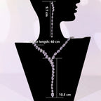 2024 Fashion Zircon Pendant Choker Water Drop for Women Vintage Clavicle Chain Crystal Collar Necklace Bridal Jewelry Sets Gift
