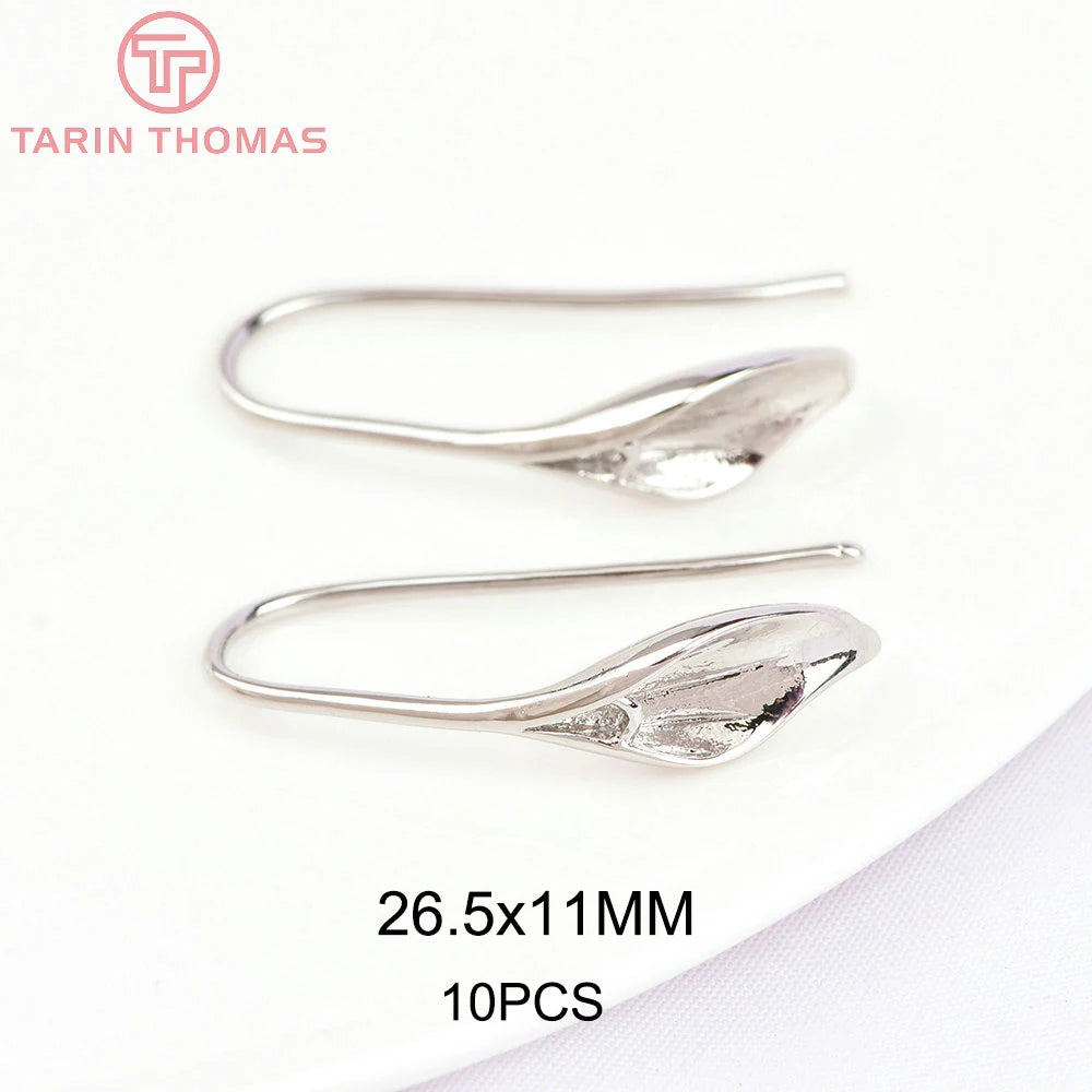 (1941) 20MM 24K Gold Color Plated Carved Earring Hook Jewerly Making Diy Jewelry Findings Accessories