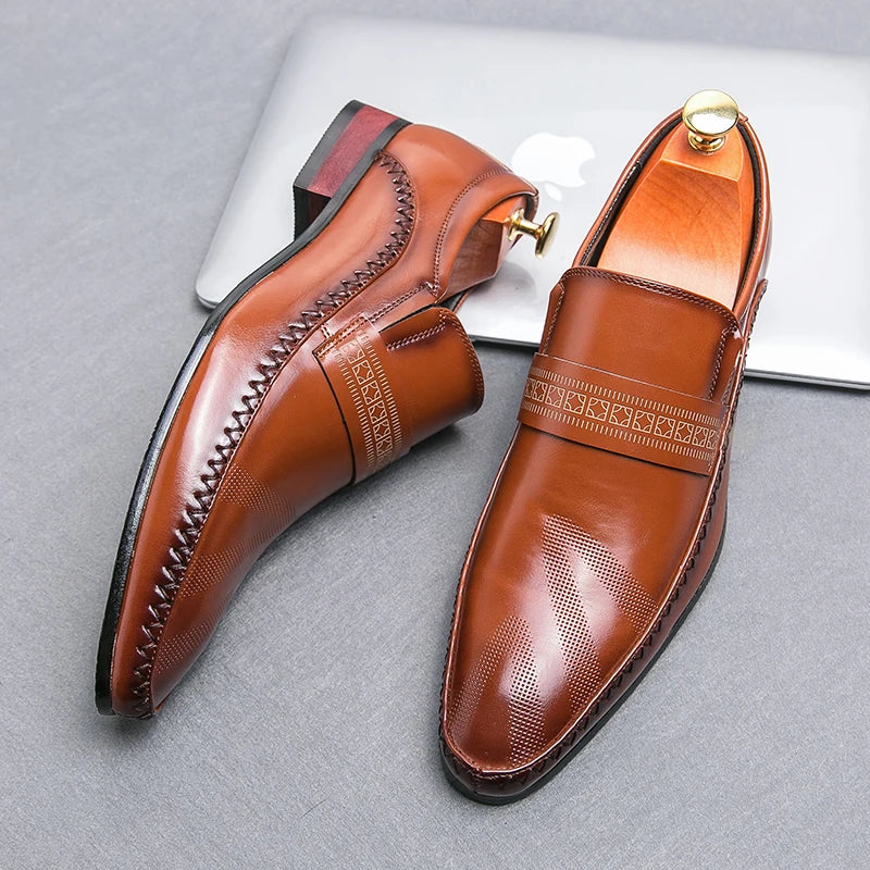 Luxury Dress Shoes Man Classic Leather Shoes Brand Men's Italian Shoes Pointed Toe Business Formal Shoes For Men Oxfords Loafers