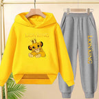 Kids Hoodie Girls Boys Clothing Lion Simba Hoodies Autumn Winter Top+Pants Aged 3 to 14 Children's Suit Tracksuit Sportwear Sets