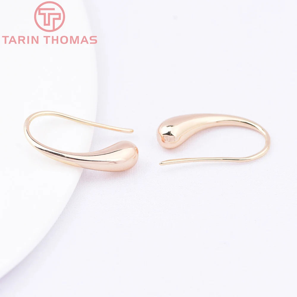 (1941) 20MM 24K Gold Color Plated Carved Earring Hook Jewerly Making Diy Jewelry Findings Accessories