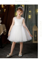 2-10 Years Girls Princess Dress Summer Tulle Big Bow Girls Wedding Dress Piano Performance Costume Host Costume New Kids Clothes