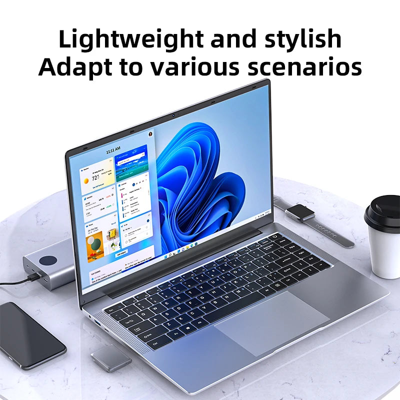 14.1inch Intel Atom A3950 Laptop Computer Windows 11 Pro 2025 Notebook PC 12GB RAM 512GB 1TB SSD 1920*1080 Office Computer PC