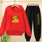 Kids Hoodie Girls Boys Clothing Lion Simba Hoodies Autumn Winter Top+Pants Aged 3 to 14 Children's Suit Tracksuit Sportwear Sets