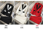Fashion Red Black Beige Women Pant Suit 2 Piece Set Office Ladies Female Business Work Wear Formal Blazer Jacket And Trouser