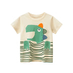 2-8T Toddler Kid Baby Boys Clothes Summer Cotton Top Infant Short Sleeve T Shirt Fashion Cute Tee Boys Tshrit Outfits