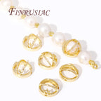 Multi Types 14K/18K Gold Plated Round Bead Frame,Brass Metal Circle Frame Connectors Spacers Beads,DIY Beading Jewelry Making