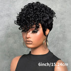 Afro Kinky Curly Wig Human Hair Short Wigs For Woman Human Hair 100% Natural  Brazilian Hair Wigs Full Machine Made