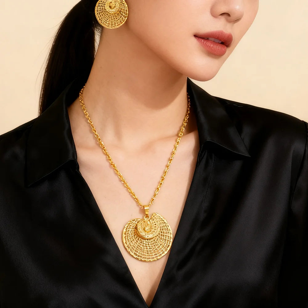 Gold Plated  jewelry set for necklaces earrings and rings Women Men Fashion 18k Gold Color Jewelry Making for Party Daily