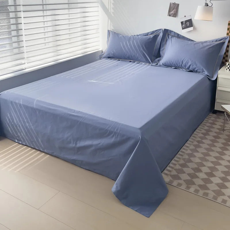 Soft Egyptian Cotton Bed Sheet Home Textile Luxury 400TC 100% Cotton Flat Sheets Bed Linen Single Queen King Size Bedspreads
