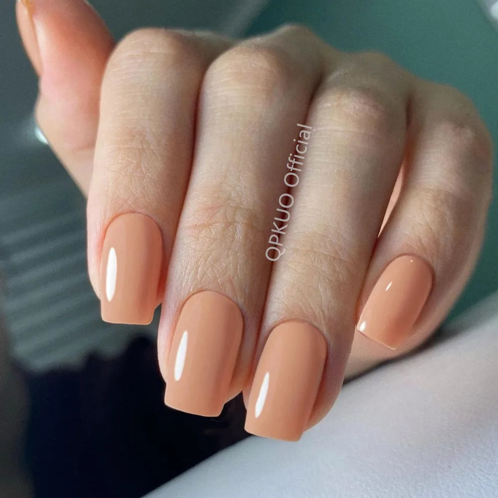 Artificial Press On False Nails Long Acrylic Faux Ongle For Girl Gluing Dark Brown Full Cover Finger Tips Manicure Tool