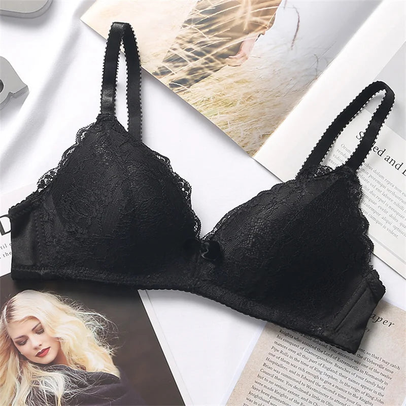 Women's Bra Smooth 3/4 Coverage Big Large Lingerie Seamless Wire free Push Up Support Bras ABC Cup Size 70-90 Black White Tops