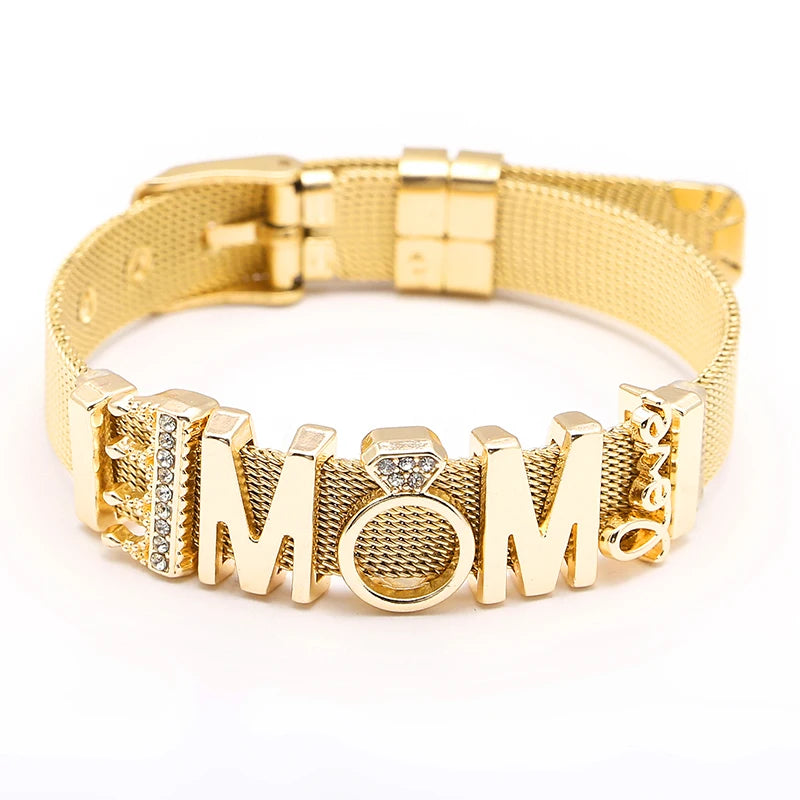 Fashion Stainless Steel For Woman Men Bracelet Mesh Bracelet Set Crystal Heart Anchor Charm Fine Bracelet Bangle Female Lover