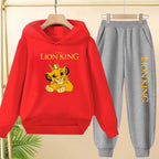 Kids Hoodie Girls Boys Clothing Lion Simba Hoodies Autumn Winter Top+Pants Aged 3 to 14 Children's Suit Tracksuit Sportwear Sets
