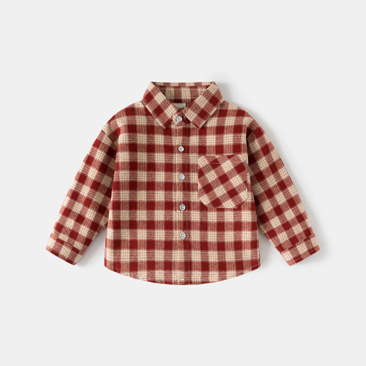 Spring Autumn Kids Plaid Long Sleeve Shirt Korean Style Boys Girls Loose Oversized Top Light Outerwear Casual Children Blouse