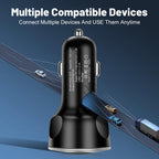 4usb PD 250W Car Charger Type C Fast Charging Auto Mobile Phone Adapter For iPhone Samsung Huawei Xiaomi QC 3.0