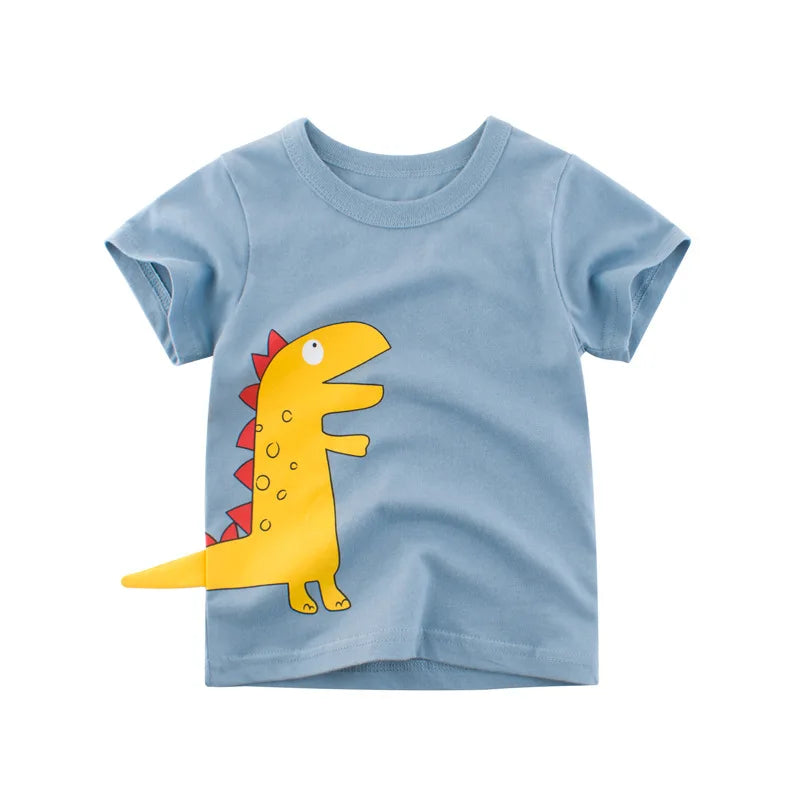 2-8T Toddler Kid Baby Boys Clothes Summer Cotton Top Infant Short Sleeve T Shirt Fashion Cute Tee Boys Tshrit Outfits