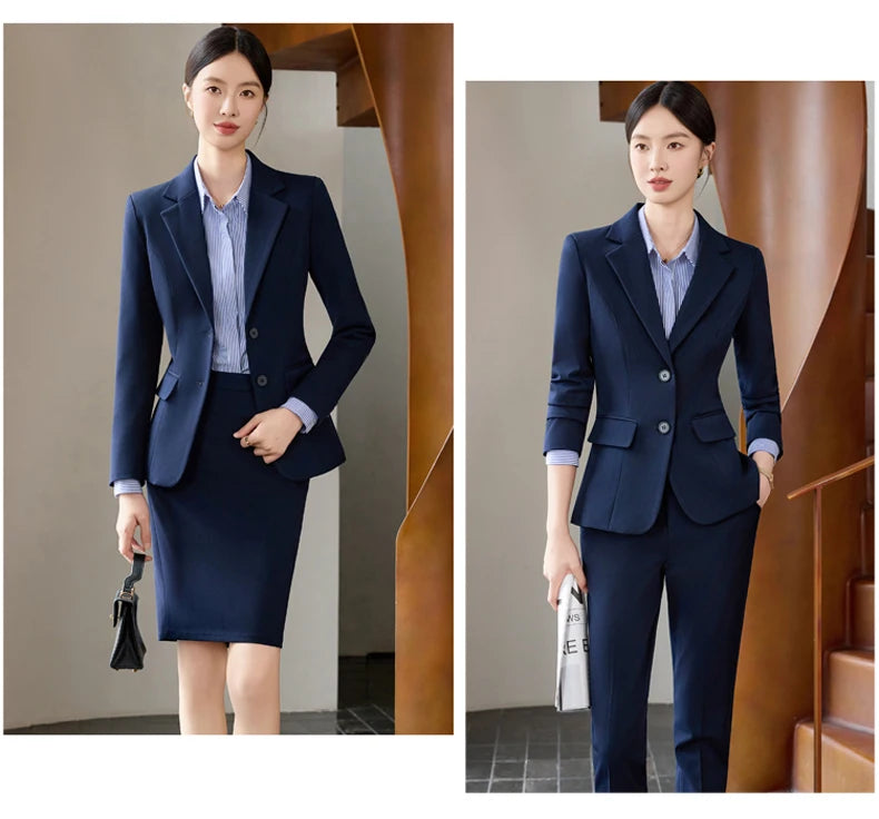 AIyssa Fashionable professional women's clothing, high-quality two-piece suit jacket + skirt. Sophisticated and elegant