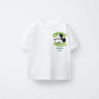 1-7 Age Disney Cartoon T-shirt 2026 Summer New Kids Clothing Short Sleeve Tops Tees Fashion Casual O-neck Pullover Tshirts