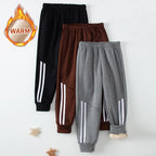 1/3 Piece Set Autumn And Winter Children's Mmulti-color Sports Thick Sweatpants For Boys And Girls With Plush Warm Casual Pants