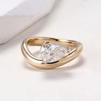 Provence 14K 18K yellow gold 1 carat E color VS1 Pear lab grown diamond ring for women wedding band Customized Engagement Rings