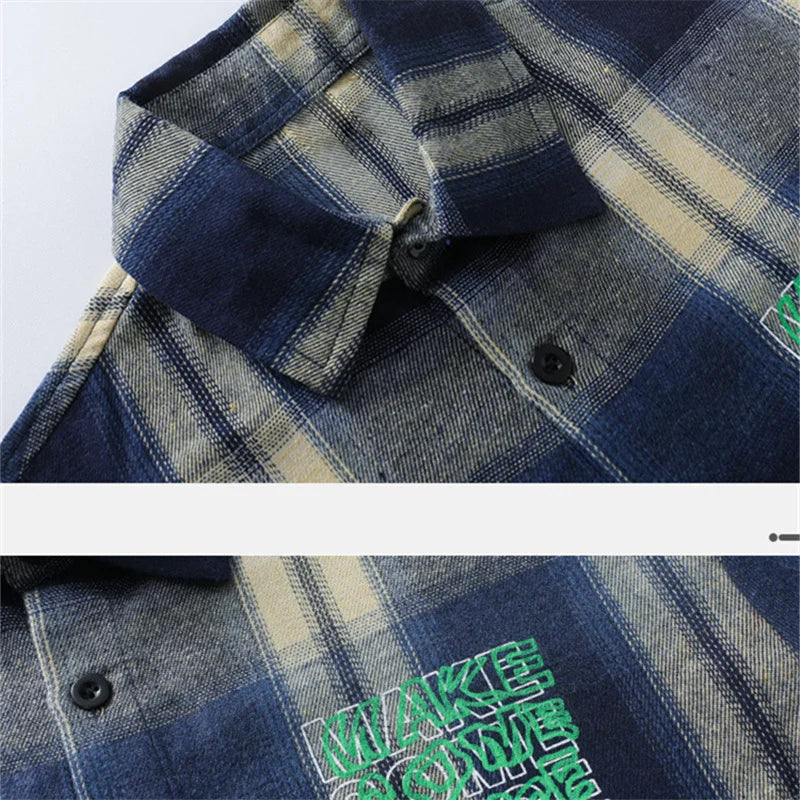 Children New Fashion Blue Plaid Shirt for Boy Casual Blouse Kids Cotton Top Spring Long Sleeve Baby Boy Clothes Outfit Age 5-14Y