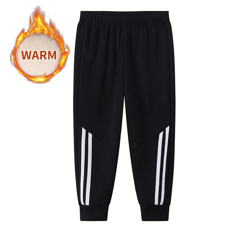1/3 Piece Set Autumn And Winter Children's Mmulti-color Sports Thick Sweatpants For Boys And Girls With Plush Warm Casual Pants