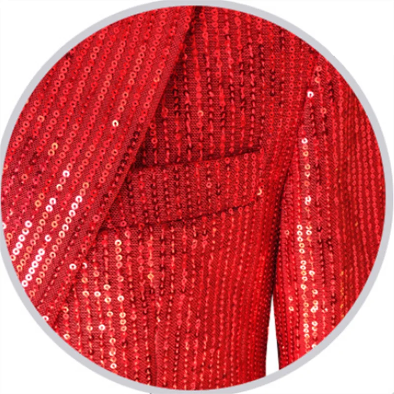 Bright Red Men Luxury Small Sequin Suit Jacket, Black / Green Fashion Male Wedding Dance Party Bar KTV  Blazers Coat.
