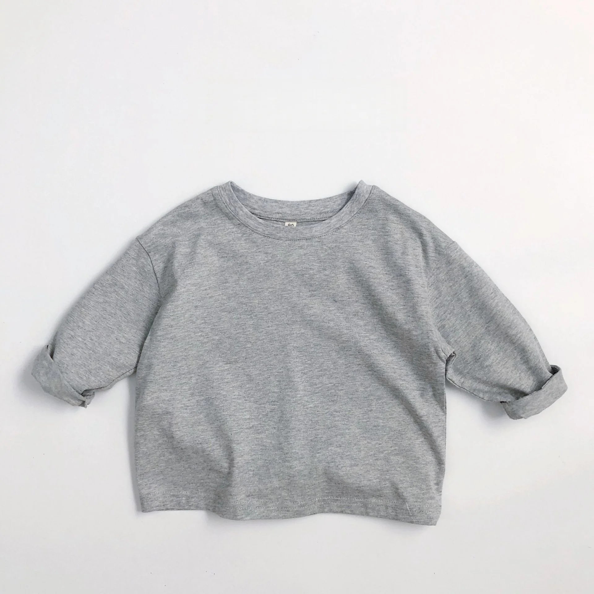 New Kids Cotton Long Sleeve T-Shirt Top 2-7Y Boys Girls Loose Basic Shirt Korean Children's Clothes 2025 Soft Undershirt Outfit