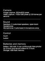 Smart Glasses AI GPT 8K HD Camera Bluetooth Call 260Mah Battery Voice Assistant Translate Identify Objects Smart Glasses