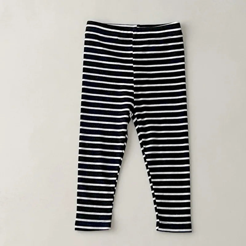Baby clothes 0-6 year old children's pants striped cotton girls solid color leggings casual striped thin new boys elastic pants