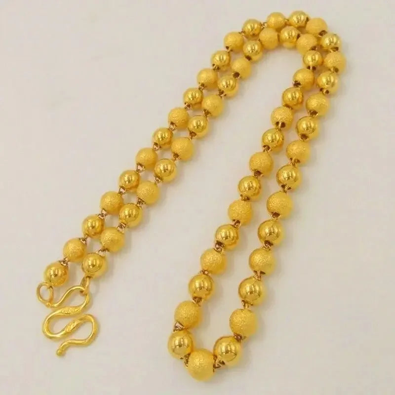 Plated 100% Pure 18K Gold Real Necklace Gold Necklace Domineering Fashion Trendy 24K 999 Men's Gold Necklace Pendant Gifts