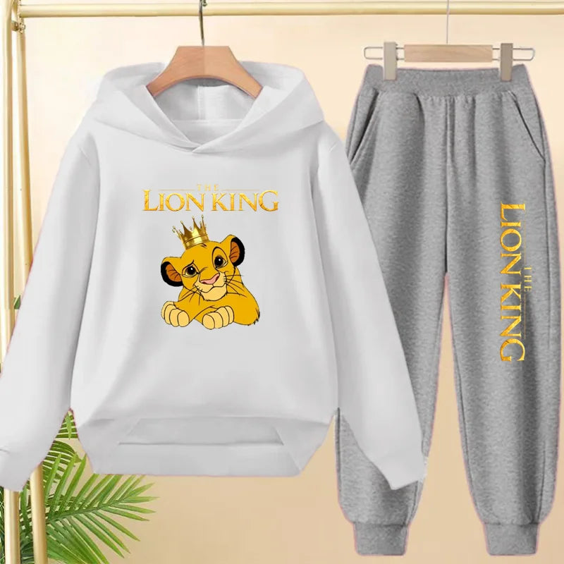 Kids Hoodie Girls Boys Clothing Lion Simba Hoodies Autumn Winter Top+Pants Aged 3 to 14 Children's Suit Tracksuit Sportwear Sets