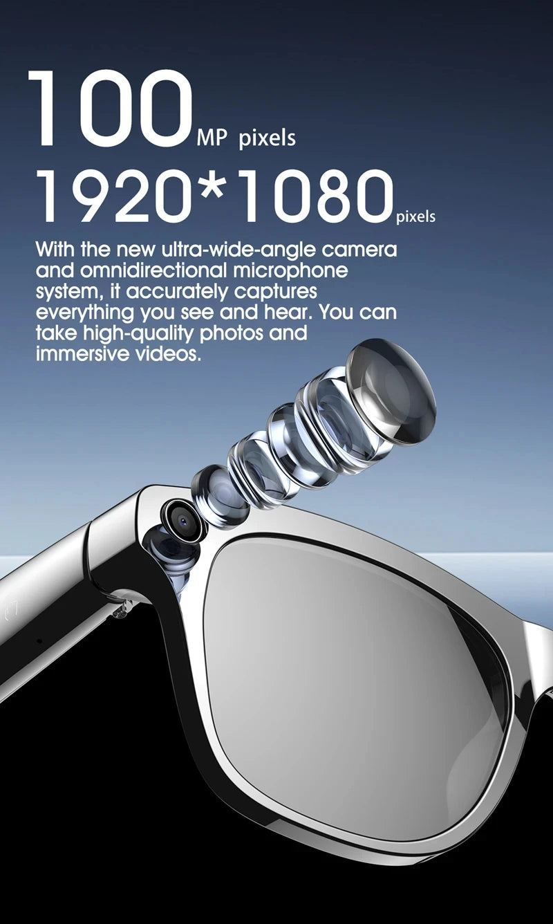 Smart Glasses AI GPT 8K HD Camera Bluetooth Call 260Mah Battery Voice Assistant Translate Identify Objects Smart Glasses