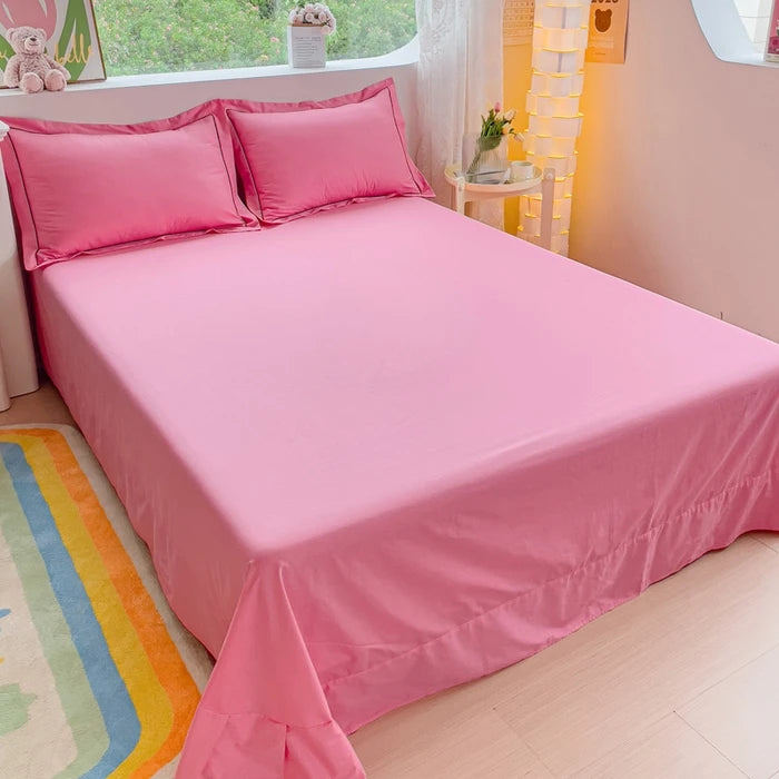 Soft Egyptian Cotton Bed Sheet Home Textile Luxury 400TC 100% Cotton Flat Sheets Bed Linen Single Queen King Size Bedspreads