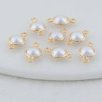 5mm 6mm 8mm 14k Gold Color Plated Brass Pearl Connector High Quality Diy Jewelry Accessories