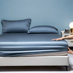 Premium Egyptian Cotton Bedding Fitted Sheet Elastic Band Around Mattress Cover Double Queen King Size Bed Cover No Pillowcase